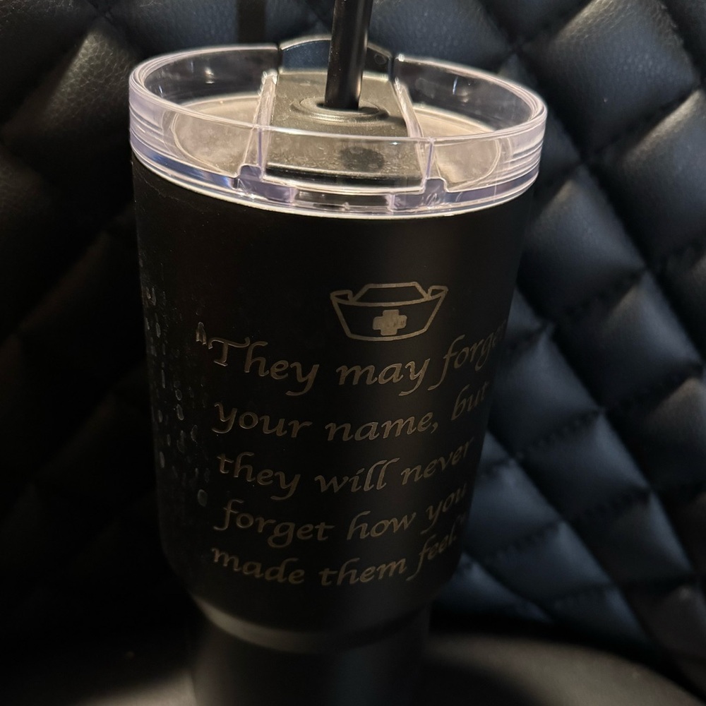 Black Insulated Tumbler with Inspirational Quote